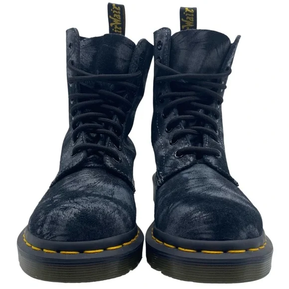 Dr. Martens Womens Shoes Pascal Boots Sz 5 Black Tie Dye Combat Casual Trendy - Picture 8 of 15